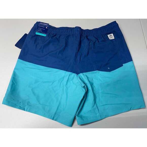 Trinity Coast Mens Swim Trunks XL Blue & Aqua Colorblock Design - Picture 2 of 8